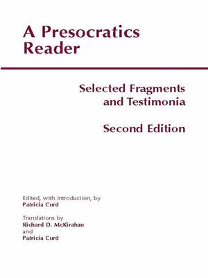 cover image of A Presocratics Reader